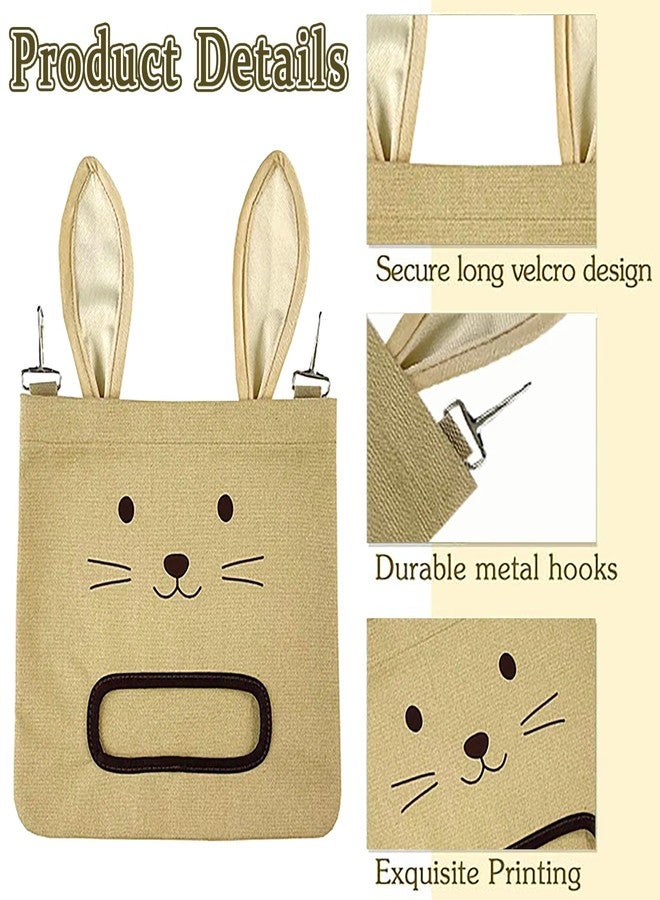 Colenumone Rabbit Hay Feeder Bag - Hanging Rabbit Hay Feeder for Rabbits, Guinea Pigs and Chinchillas, Moss and Alfalfa Hay (Khaki) - Image 5